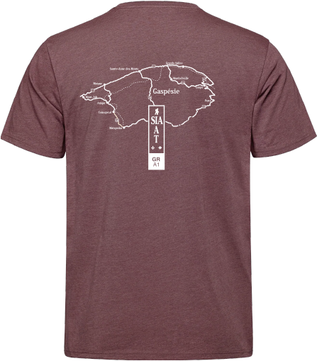 Sentier International des Appalaches Québec - S05650 T-shirt 50/50 unisexe - SE. S16460 (AVG) + S16461 (DOS)