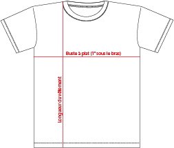 Charte de grandeur S05650 (XS à 4XL)